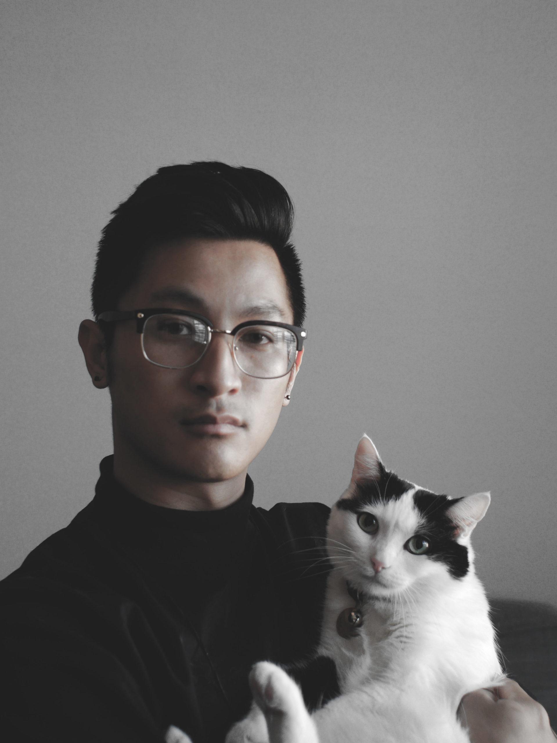 headshot with my cat